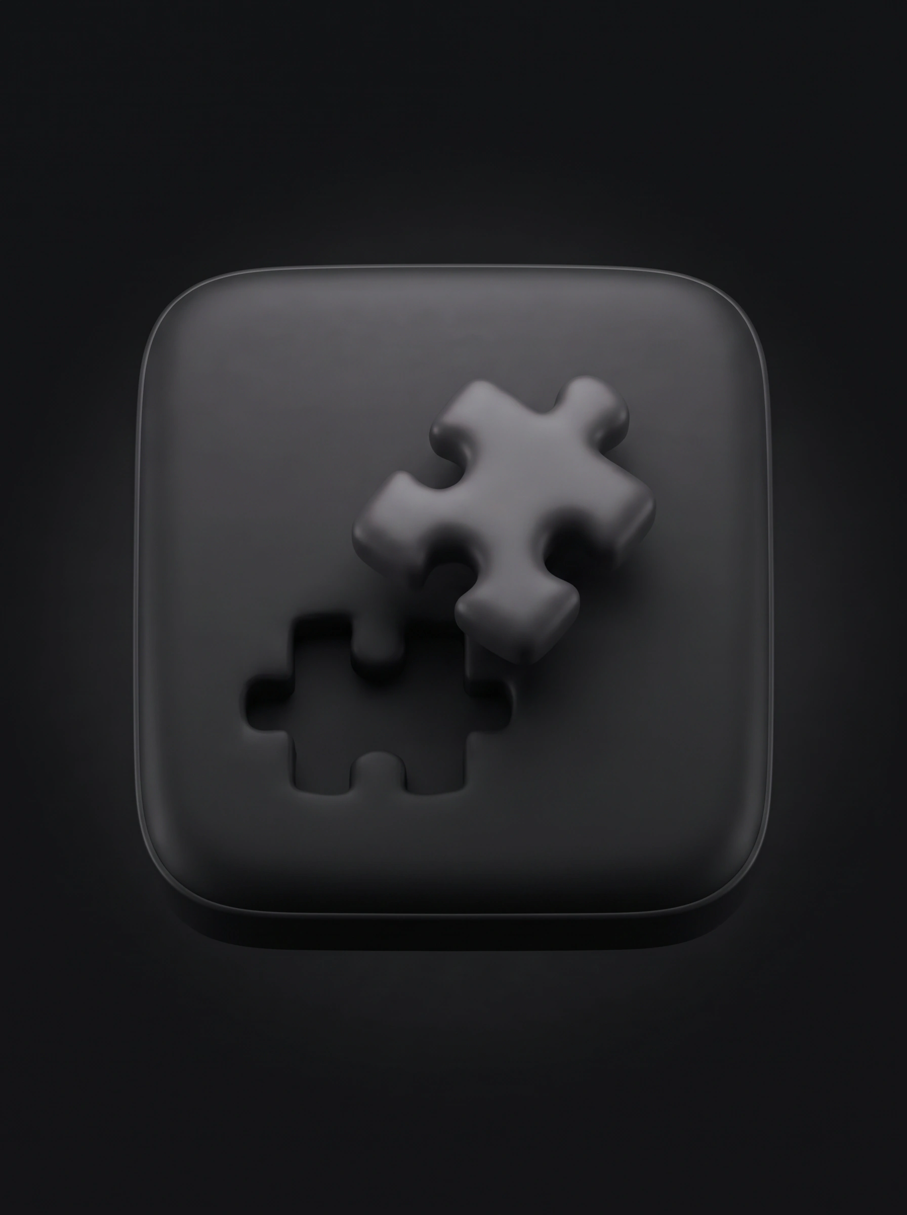 A black tile with a puzzle piece floating above its empty slot.