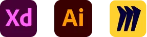 Adobe XD, Illustrator, Premiere Pro