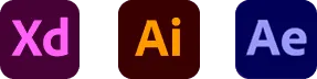 Adobe XD, Illustrator, After Effects
